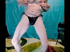 Hot sissy in sensual lingerie and high heels