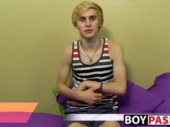 Sweet and slim anal loving guy Cooper Steel jerk some juice