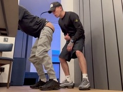 Two young twinks having a blast together