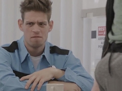 Michael delRay fuck Jack hunter bareback in a private room in the airport