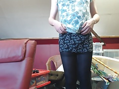 CD masturbation - Tights & miniskirt