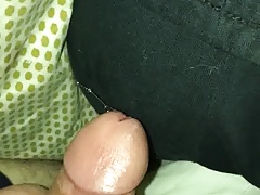 Cumshot on sleeping wife