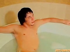 Beautiful twink Casey Wood riding cock after mutual blowjob