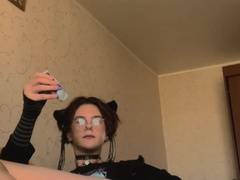 Femboy have fun with soles and culo