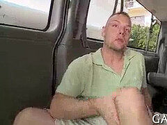 mischievous dick railing inside a car