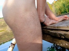 Sex toy, flashlight fuck, gay in forest