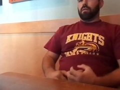 Bearded Bro Public Jerk Off in A Coffee Shop 5