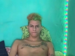 Youngster mischievous wanking off humungous penis