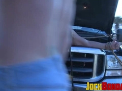 Captive man Tyler Saint takes his sadistic masters hot piss all over his body