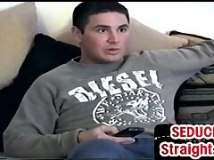 Homemade str8 guy wanked by gay during masturbation