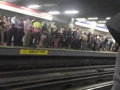 Str8 security guy bulge in metro