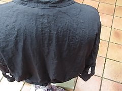 Pissing on a polyester jacket.