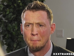 TS boss Marissa Minx lures employee Pierce Paris into messy office sex