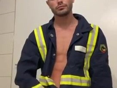 Milking meatpipe in work uniform