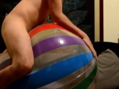 Monstrous inflatable ball poking