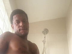 Big cock shower play