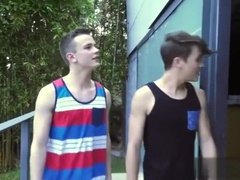 Brunette twink anal sex with facial