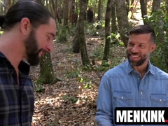 Tristan Jaxx feeds stepson Jackson Fillmore his huge cock in the woods