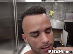Latino real estate agent does anything for his new client