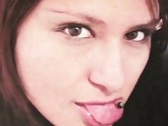 Araceli's pierced tongue gets my cum - Video Tribute by HRGA