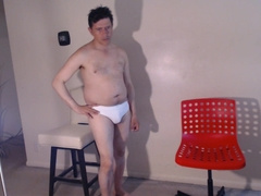 Grubby Henry Gets out of His USA Speedo To Fap & Spunk!