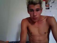 Boy masturbates with anal beads in his hole