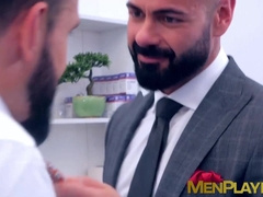 Classy doctor gives thorough anal examination to patient