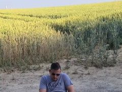 German young youngster jacks off outside