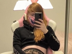 Femboy rails faux-cock ln stockings and pops