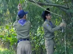Scouts Practise Hard To Earn Badge