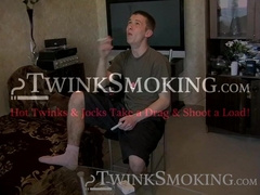 Softcore uncut cock jerking and smoking in the living room by horny Maxim