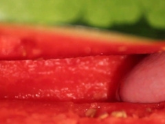 water melon cum - fucking a melon and cumming 4