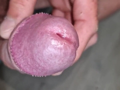 I Play With Wet Glans Precum Close-up With Huge Cumshot Trying Not To Cum