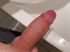 Daddy in the morning in the toilet