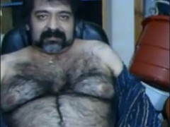 Hairy Bear Daddy Stroking Big Cock