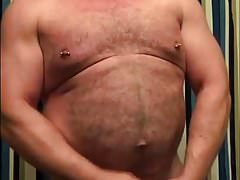 Sexy Daddy Bear Jerking Off In the Bathroom