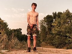Teenage jerking off with 9 inches Hot Big cock