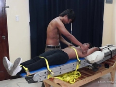 Straight Asian Boy Willy Tied and Tickled