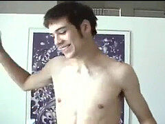 Fit lad Shoots over his own face and plays with photographer