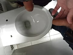 Extreme , public toilet , pissed on a femboy dick!