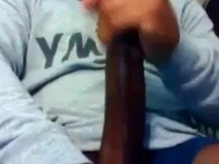 Str8 Guy Stroking his BBC to Porn ( Double Cum )