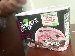 Jerking off And Cum In  Ice Cream, Such An intense Feeling