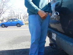 Big-Cock Daddy Stroking Outdoors