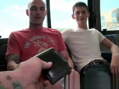 Twink sucks huge cock in the bus