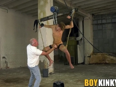 Rough handjob & bondage with adorable twink & kinky daddy