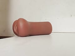 Ebony Husband Fucking Sex Toy With his BBC and Cumming Hard