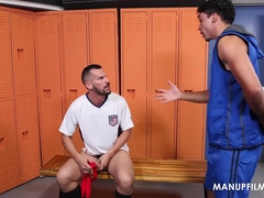 Caboose Fuck Hole Nuzzling in the Locker Bedroom with Marco Lorenzo and Amone Bane