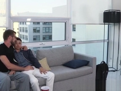 Cock hungry Step son fucked by bearded stepdaddy and his friend