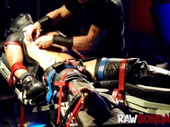 Jock engage in excruciating ball corded and sucking sesh