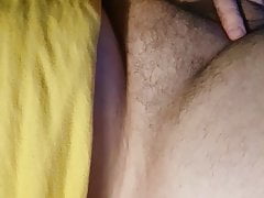 She squeezes my cock and balls